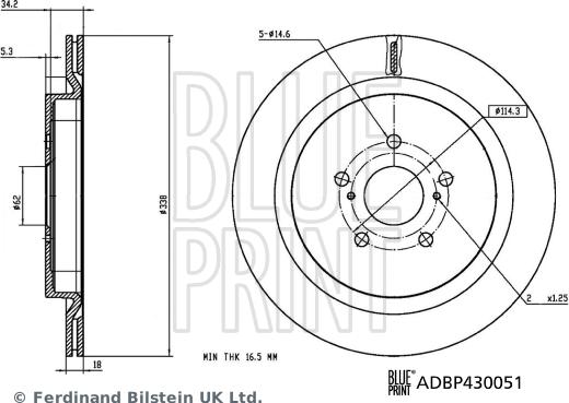 Blue Print ADBP430051 - Тормозной диск abcparts.ee