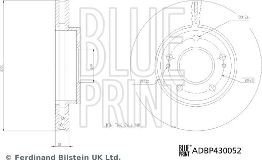 Blue Print ADBP430052 - Тормозной диск abcparts.ee