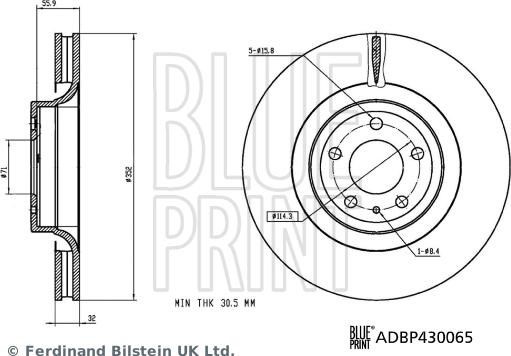 Blue Print ADBP430065 - Тормозной диск abcparts.ee