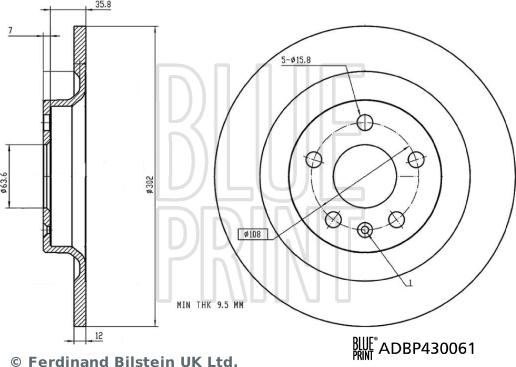 Blue Print ADBP430061 - Тормозной диск abcparts.ee