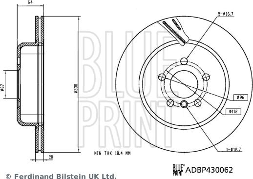 Blue Print ADBP430062 - Тормозной диск abcparts.ee
