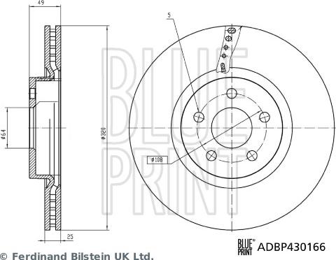 Blue Print ADBP430166 - Тормозной диск abcparts.ee
