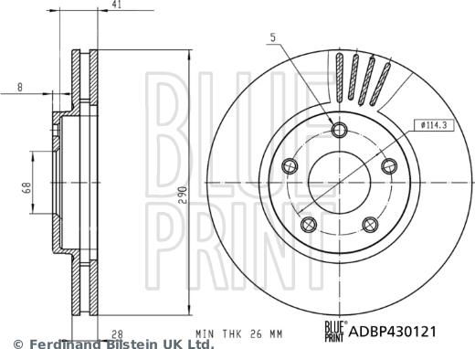 Blue Print ADBP430121 - Тормозной диск abcparts.ee