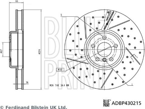 Blue Print ADBP430215 - Тормозной диск abcparts.ee
