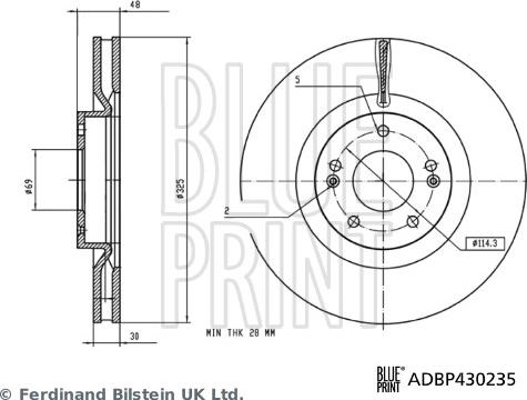 Blue Print ADBP430235 - Тормозной диск abcparts.ee