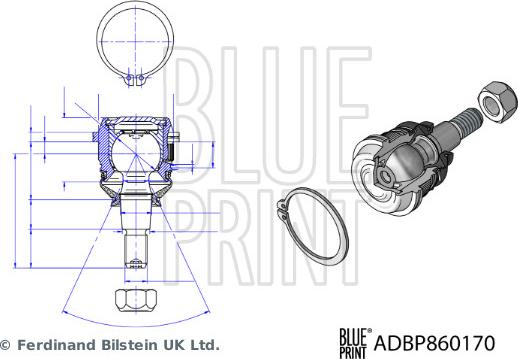 Blue Print ADBP860170 - Шаровая опора abcparts.ee