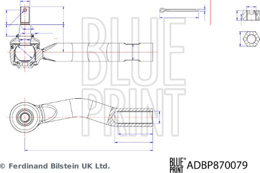 Blue Print ADBP870079 - Наконечник рулевой тяги, шарнир abcparts.ee