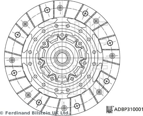 Blue Print ADBP310001 - Диск сцепления, фрикцион abcparts.ee