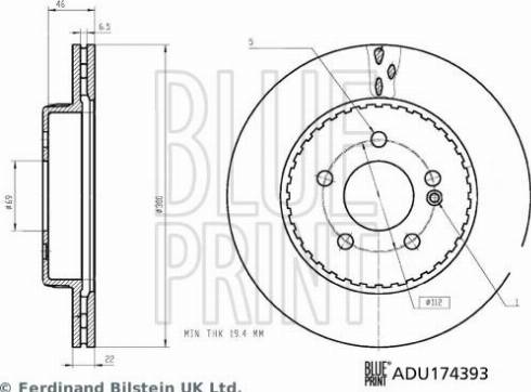 Blue Print ADU174393 - Тормозной диск abcparts.ee