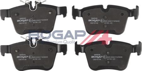 BOGAP C8210134 - Тормозные колодки, дисковые, комплект abcparts.ee