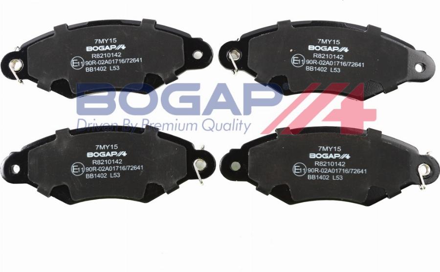 BOGAP R8210142 - Тормозные колодки, дисковые, комплект abcparts.ee