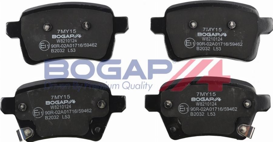 BOGAP W8210124 - Тормозные колодки, дисковые, комплект abcparts.ee