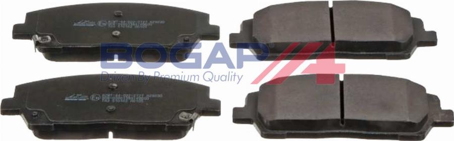 BOGAP Y8210262 - Тормозные колодки, дисковые, комплект abcparts.ee