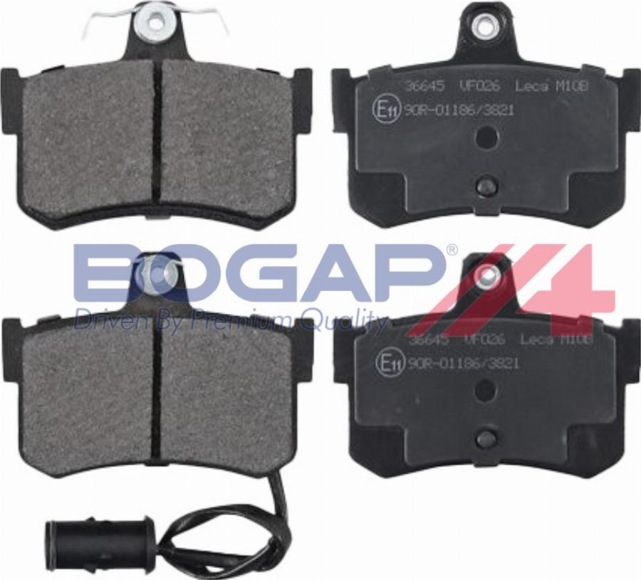 BOGAP Y8210217 - Тормозные колодки, дисковые, комплект abcparts.ee