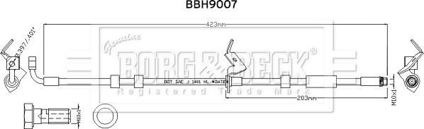 Borg & Beck BBH9007 - Тормозной шланг abcparts.ee