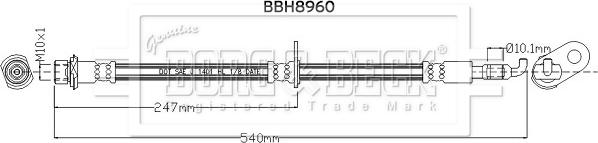 Borg & Beck BBH8960 - Тормозной шланг abcparts.ee