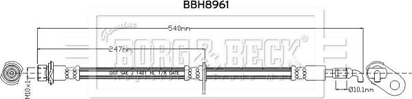 Borg & Beck BBH8961 - Тормозной шланг abcparts.ee