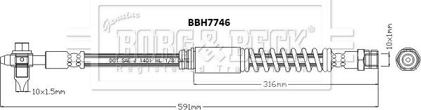 Borg & Beck BBH7746 - Тормозной шланг abcparts.ee