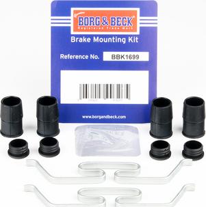 Borg & Beck BBK1699 - Комплектующие для колодок дискового тормоза abcparts.ee