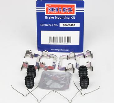 Borg & Beck BBK1686 - Комплектующие для колодок дискового тормоза abcparts.ee