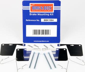 Borg & Beck BBK1064 - Комплектующие для колодок дискового тормоза abcparts.ee