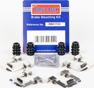 Borg & Beck BBK1724 - Комплектующие для колодок дискового тормоза abcparts.ee