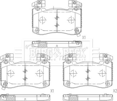Borg & Beck BBP2676 - Тормозные колодки, дисковые, комплект abcparts.ee