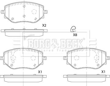 Borg & Beck BBP2887 - Тормозные колодки, дисковые, комплект abcparts.ee