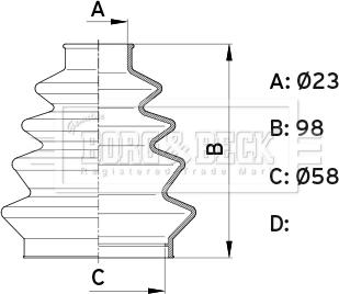 Borg & Beck BCB1008 - Пыльник, приводной вал abcparts.ee