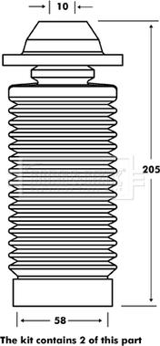 Borg & Beck BPK7094 - Пылезащитный комплект, амортизатор abcparts.ee