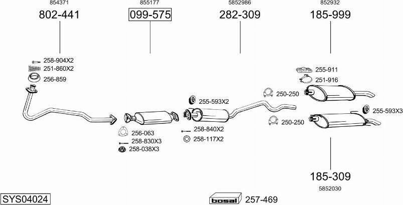 Bosal SYS04024 - Система выпуска ОГ abcparts.ee