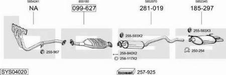 Bosal SYS04020 - Система выпуска ОГ abcparts.ee