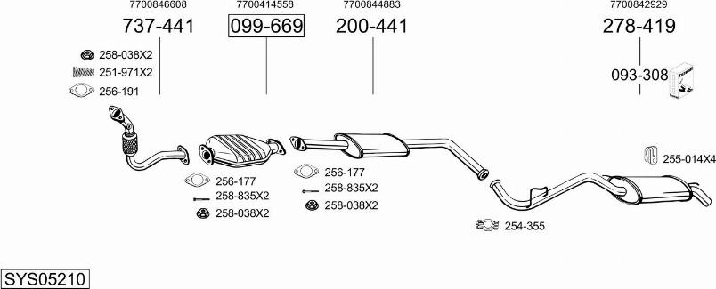 Bosal SYS05210 - Система выпуска ОГ abcparts.ee