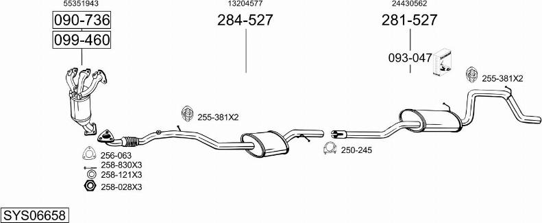 Bosal SYS06658 - Система выпуска ОГ abcparts.ee