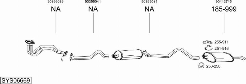 Bosal SYS06669 - Система выпуска ОГ abcparts.ee