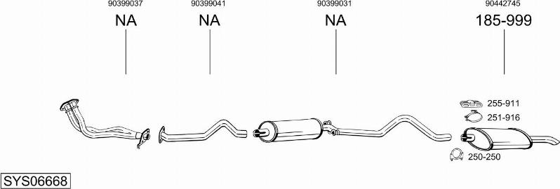 Bosal SYS06668 - Система выпуска ОГ abcparts.ee