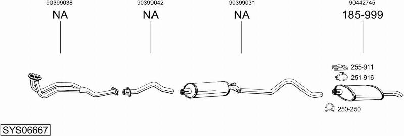 Bosal SYS06667 - Система выпуска ОГ abcparts.ee