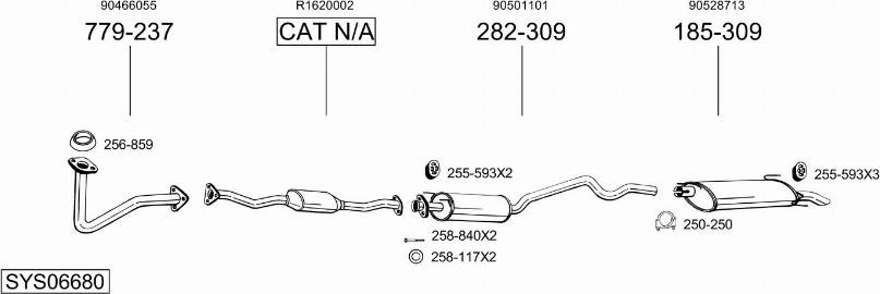 Bosal SYS06680 - Система выпуска ОГ abcparts.ee