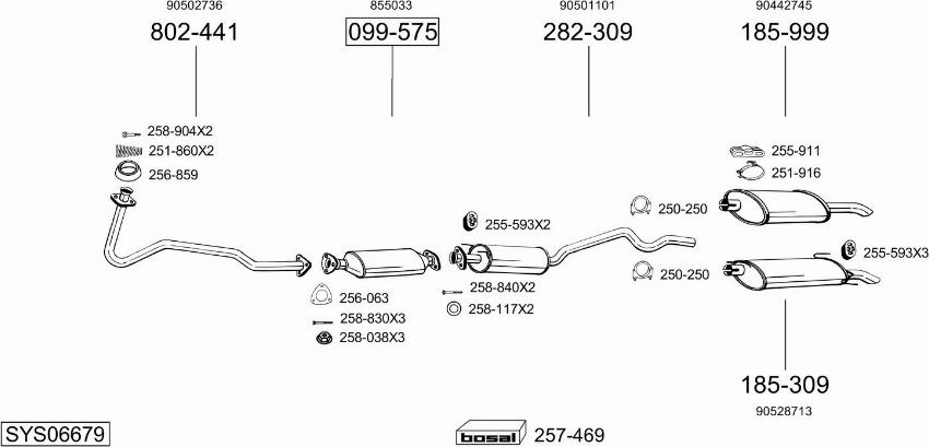 Bosal SYS06679 - Система выпуска ОГ abcparts.ee