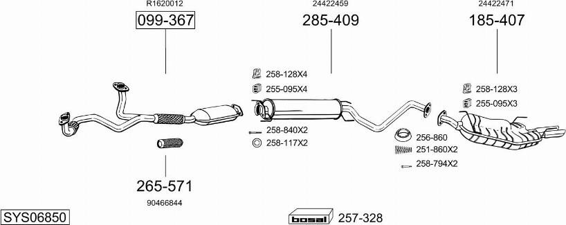 Bosal SYS06850 - Система выпуска ОГ abcparts.ee