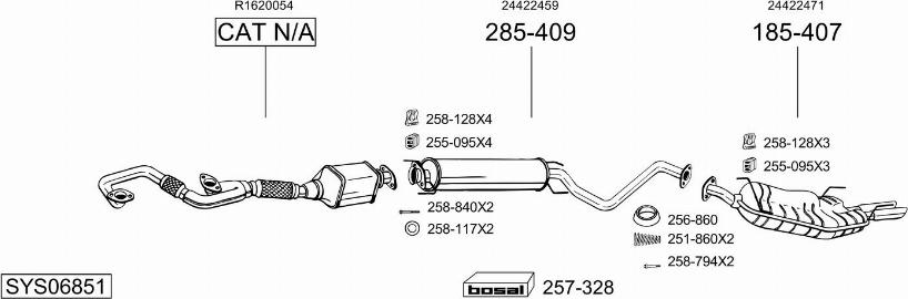Bosal SYS06851 - Система выпуска ОГ abcparts.ee