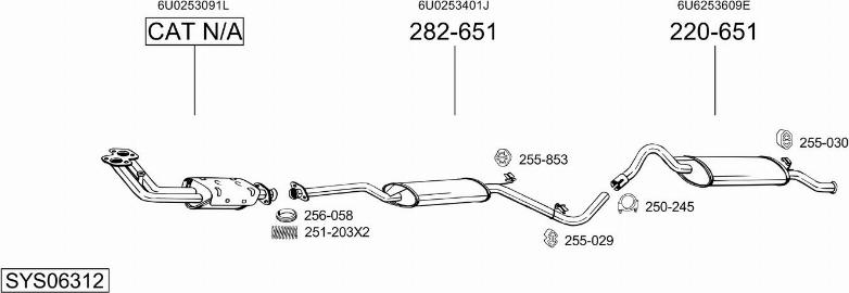 Bosal SYS06312 - Система выпуска ОГ abcparts.ee