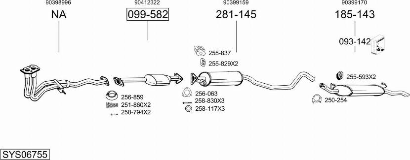 Bosal SYS06755 - Система выпуска ОГ abcparts.ee