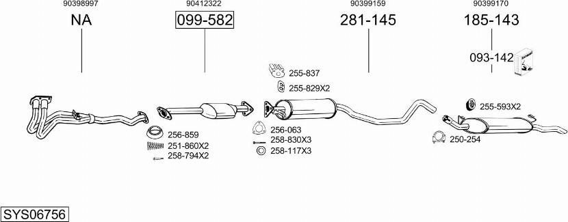 Bosal SYS06756 - Система выпуска ОГ abcparts.ee