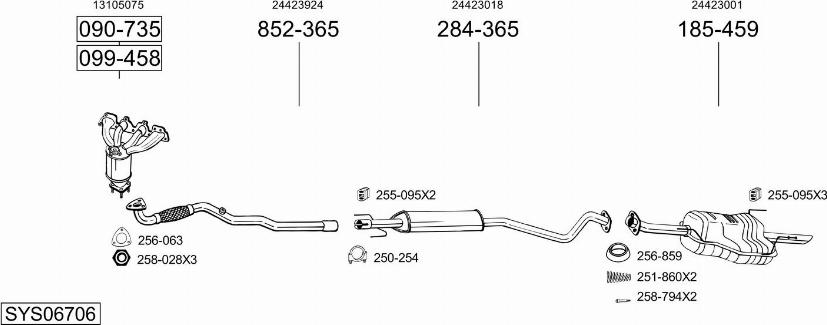 Bosal SYS06706 - Система выпуска ОГ abcparts.ee