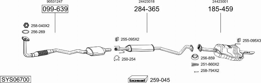 Bosal SYS06700 - Система выпуска ОГ abcparts.ee