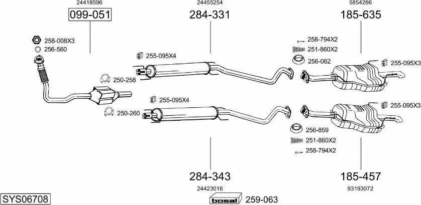 Bosal SYS06708 - Система выпуска ОГ abcparts.ee