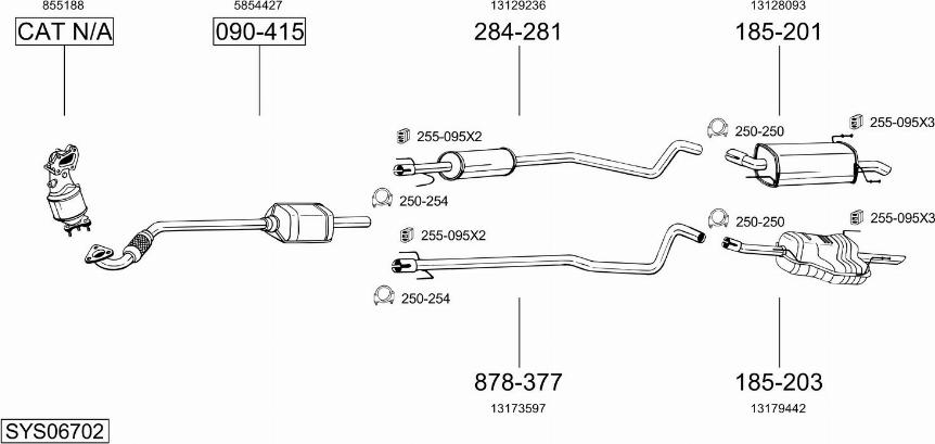 Bosal SYS06702 - Система выпуска ОГ abcparts.ee