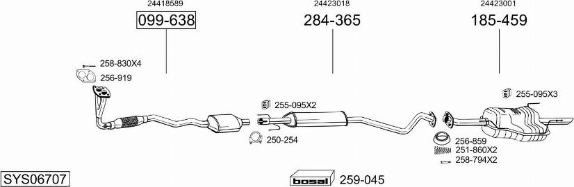 Bosal SYS06707 - Система выпуска ОГ abcparts.ee