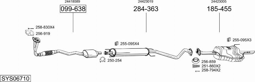 Bosal SYS06710 - Система выпуска ОГ abcparts.ee